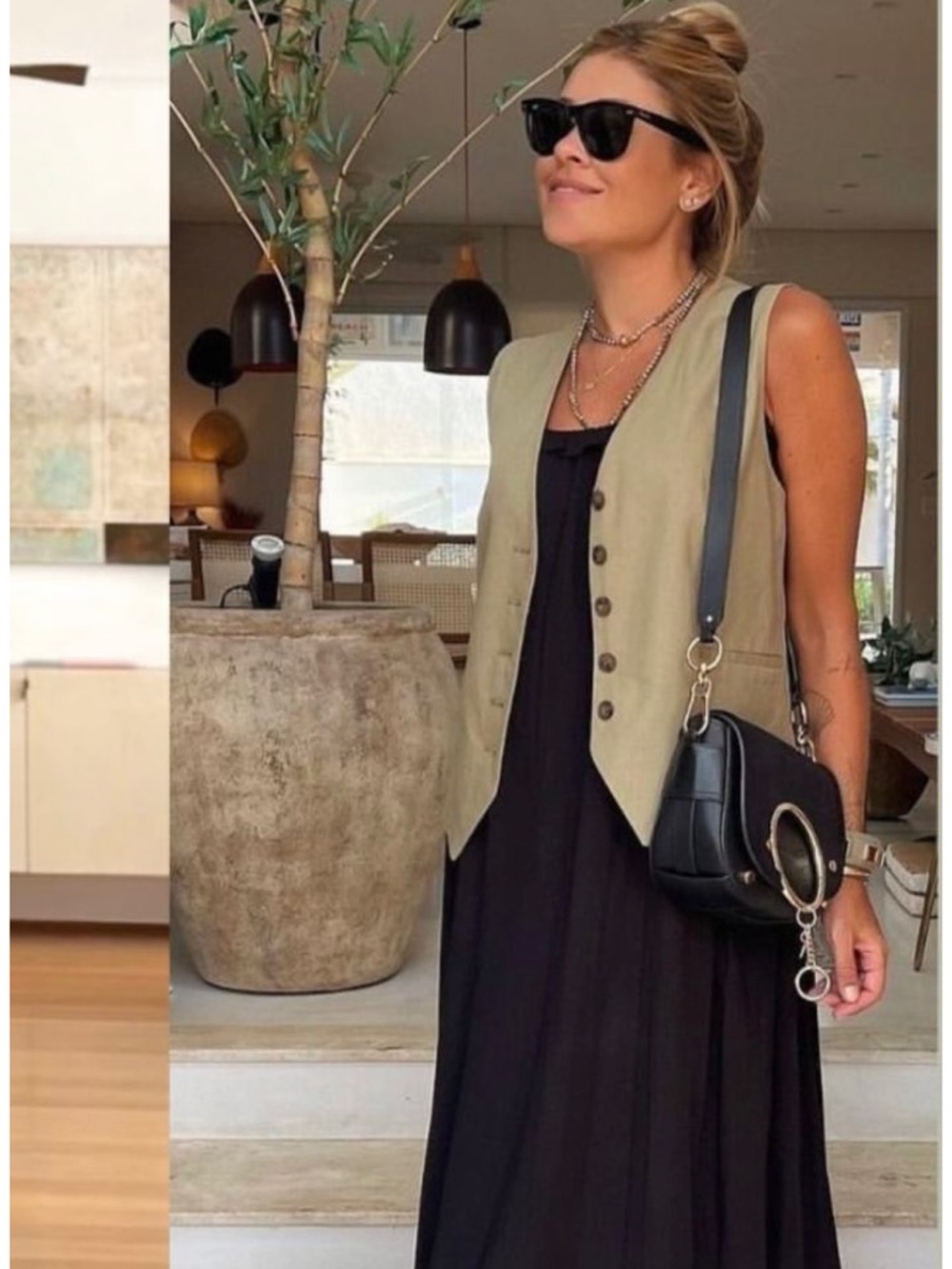 NWT Banana Republic Women's Tan Linen Button-Up Vest- size 4 - Picture 3 of 10
